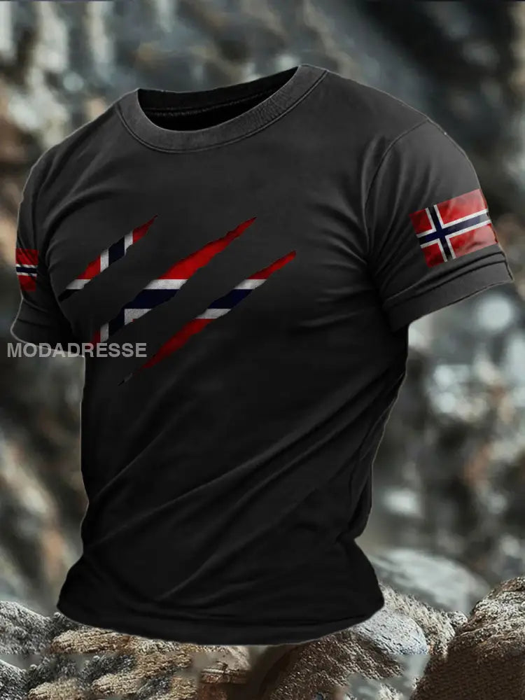 Trykt T-skjorte svart / S