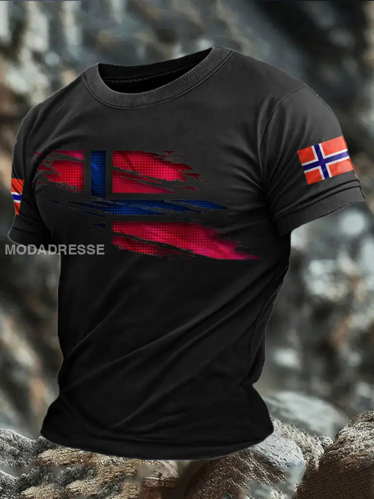 Trykt T-skjorte svart / S