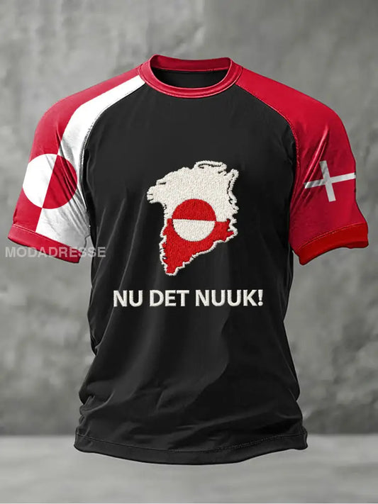 Unisex Danmark Grønland T-shirt Sort / S