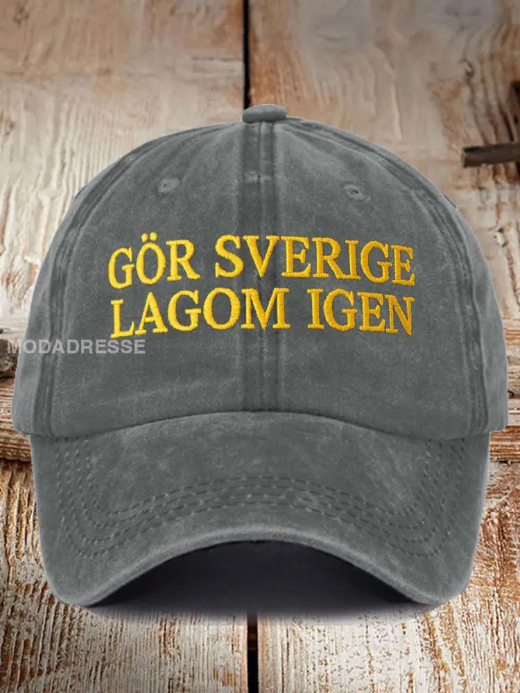 Unisex gör Sverige stor igen tryckt hatt ljusgrå. / JM