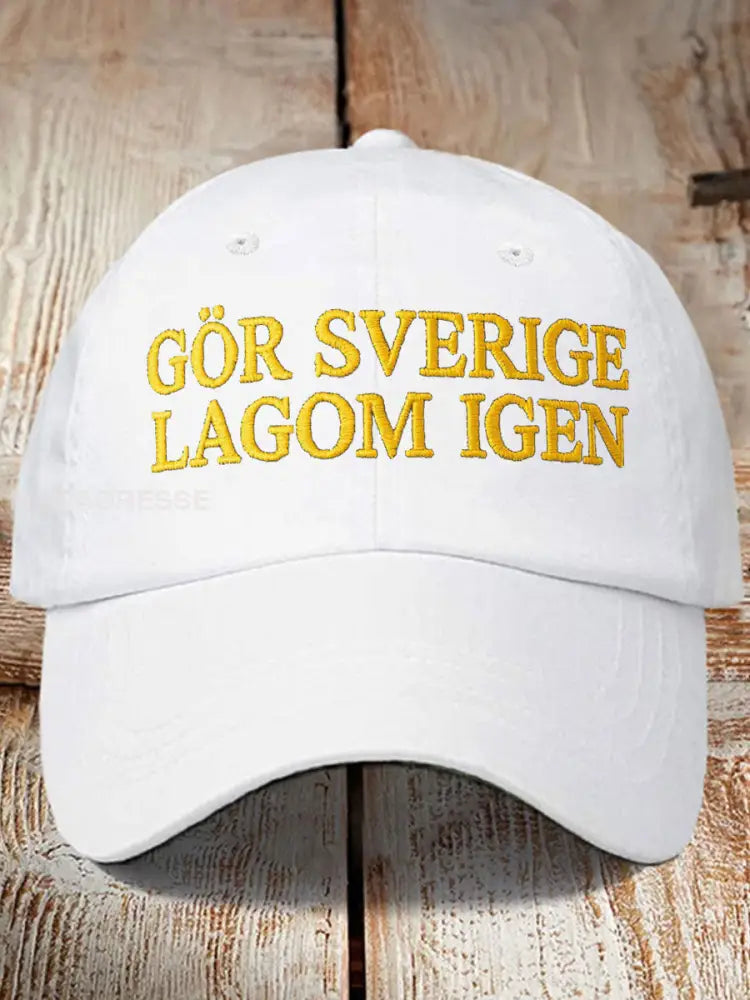Unisex gör Sverige stor igen tryckt hatt vit / JM