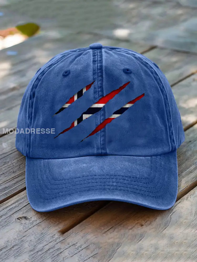 Unisex Norge flagg utskriftshatt blå / JM