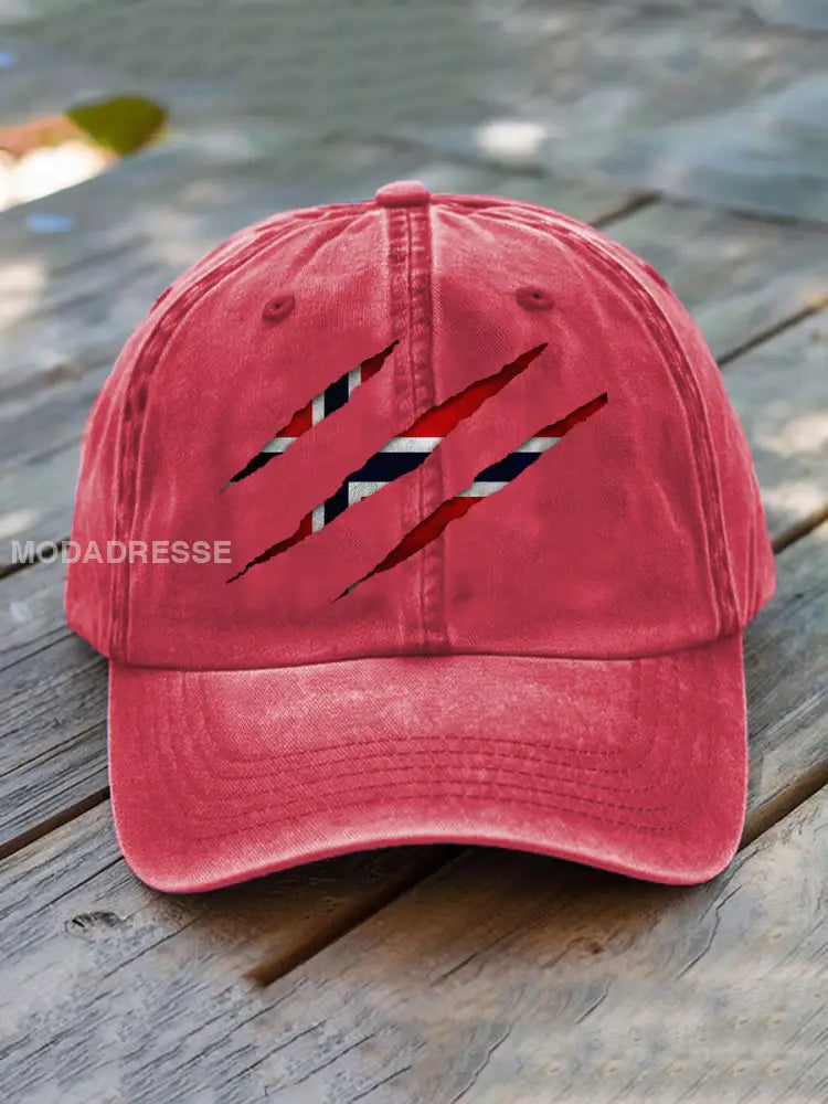 Unisex Norge flagg utskriftshatt raud / JM