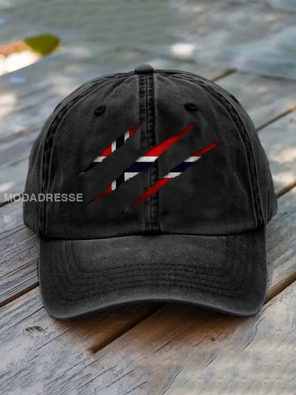 Unisex Norge flagg utskriftshatt svart / JM