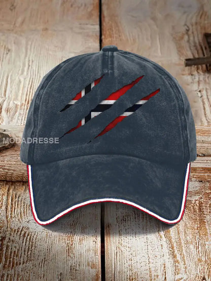 Unisex Norge flaggtrykt hatt marinblå / JM