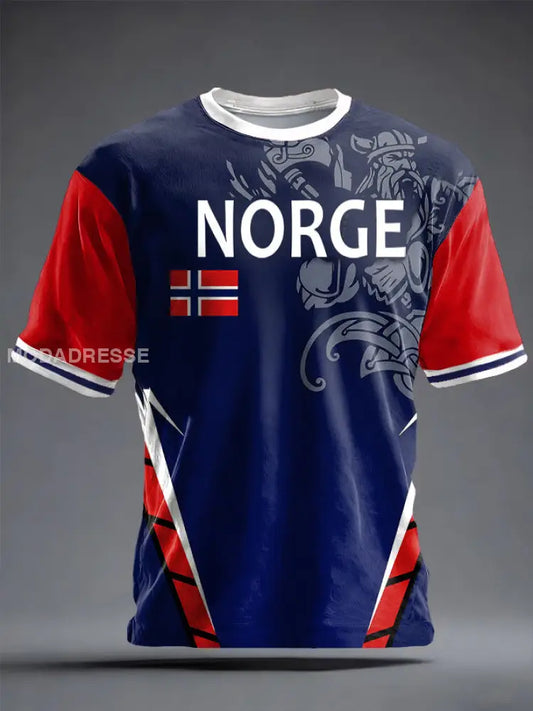 Unisex Norge fotball kjærlighet trykt T-skjorte som bilete / S