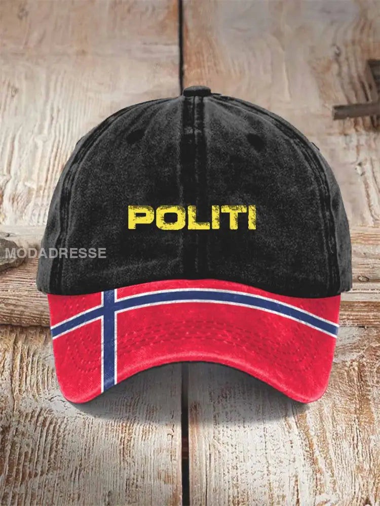 Unisex Norge Politi trykt capName som bilete / JM