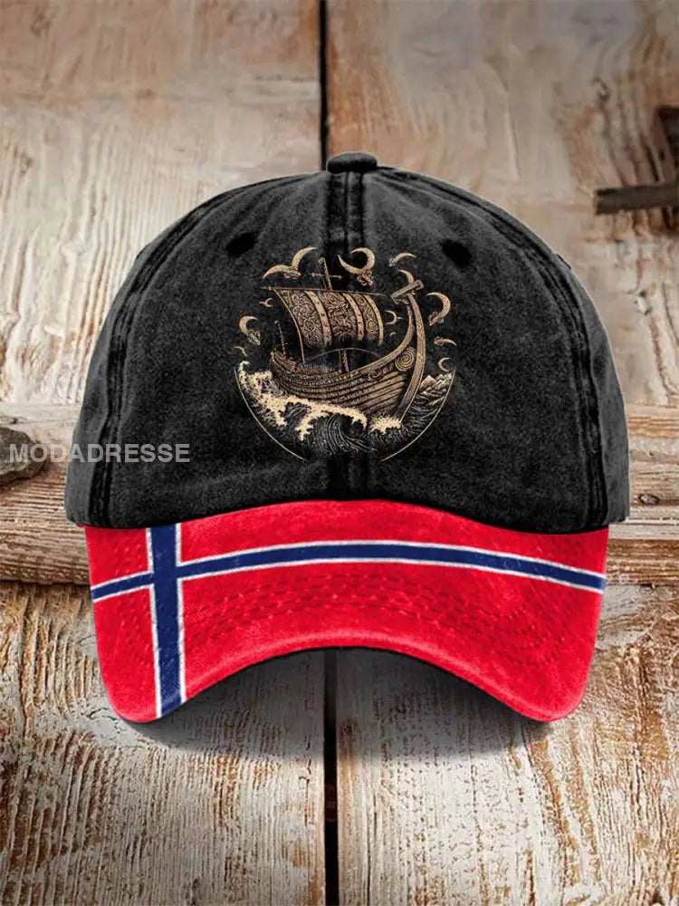 Unisex Norge vikinger Bundesadler trykt kapsle JM