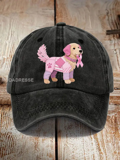 Unisex Pink Hung Pink Ribbon Bröstcancer medvetenhet Support hatt svart / ONE