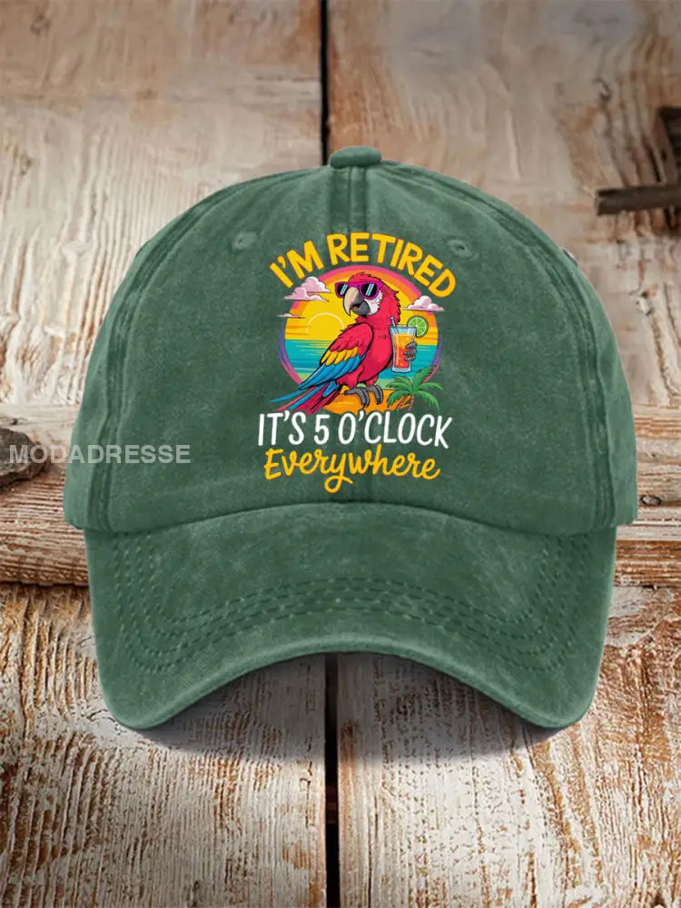 Unisex Resort Hawaiian Design Print hatt grön / JM