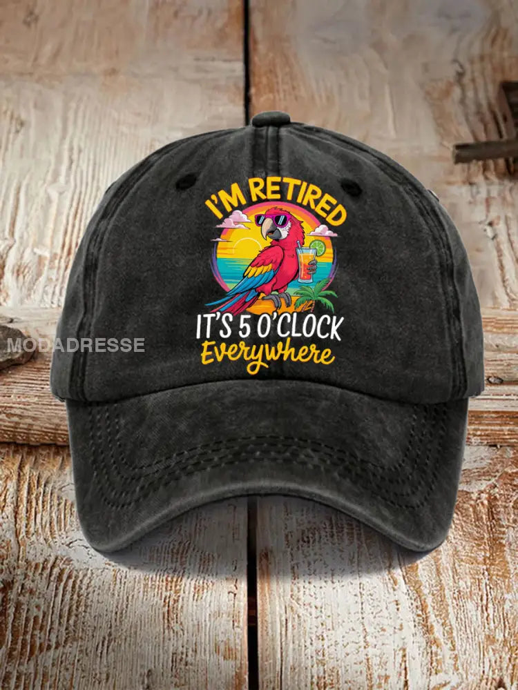 Unisex Resort Hawaiian Design Print hatt svart / JM