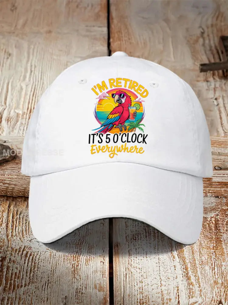 Unisex Resort Hawaiian Design Print hatt vitt / JM