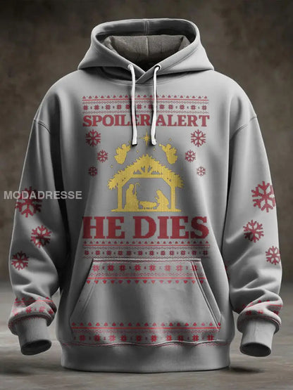 Unisex rolig jul Jesus var den första zombie tryckt Hoodie. ljusgrå / S