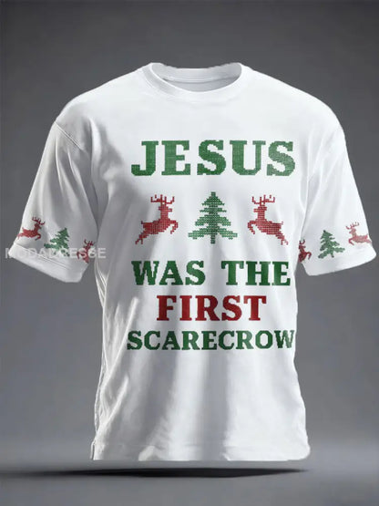 Unisex Rolig jul Jesus var den första zombie tryckt T-shirt vit / S
