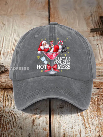 Unisex Rolig jul tomtens favorit Hot Mess hatt grå / ONE