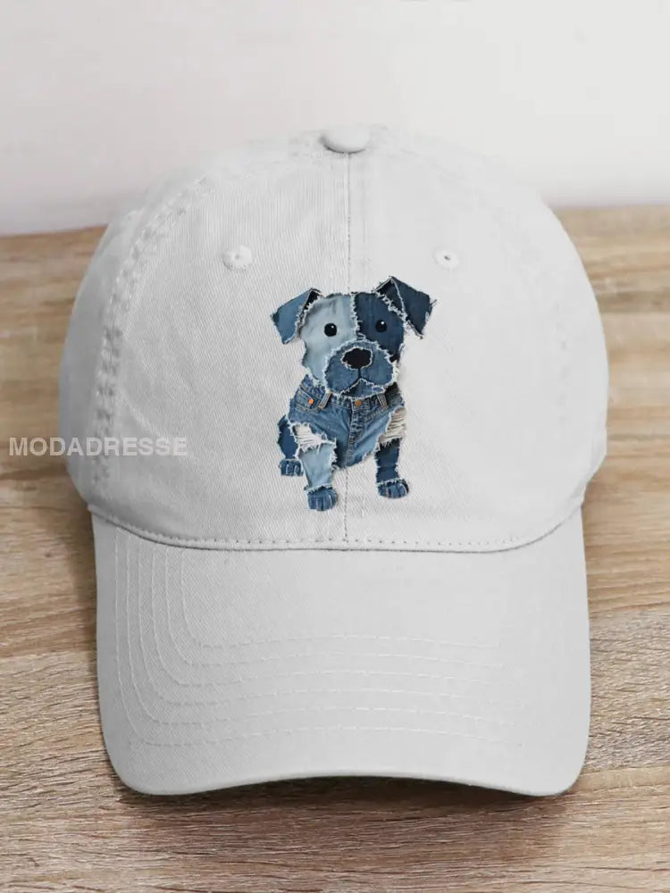 Unisex söta hund mönster mönster mönster konst hatt vitt / JM