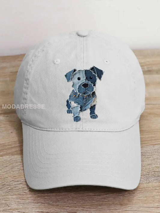 Unisex söta hund mönster mönster mönster konst hatt vitt / JM