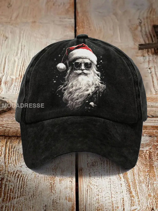 Unisex solglasögon Santa Print hatt svart / ONE