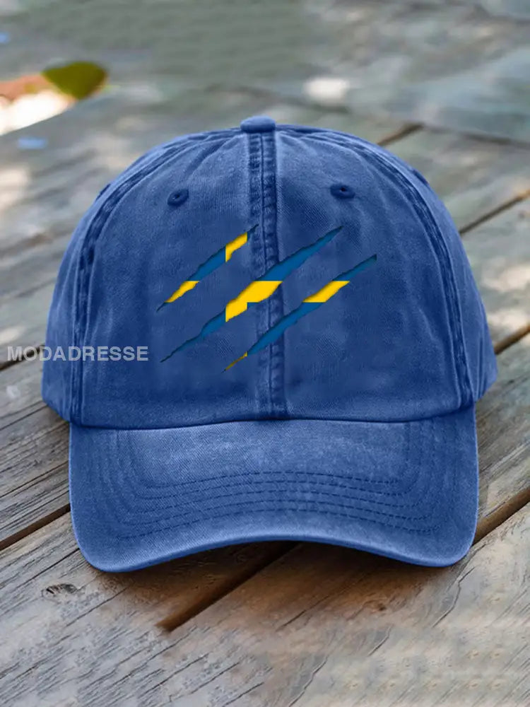 Unisex Sveriges flagg utskriftshatt blå / JM