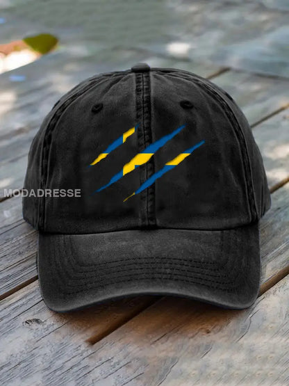 Unisex Sveriges flagg utskriftshatt svart / JM