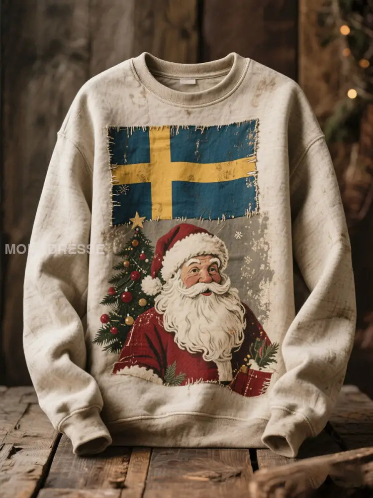 Unisex Swedish Christmas God Jul Printed Sweatshirt Apricot / S