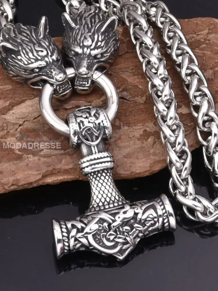 Unisex Viking Pendant. silver / ONE