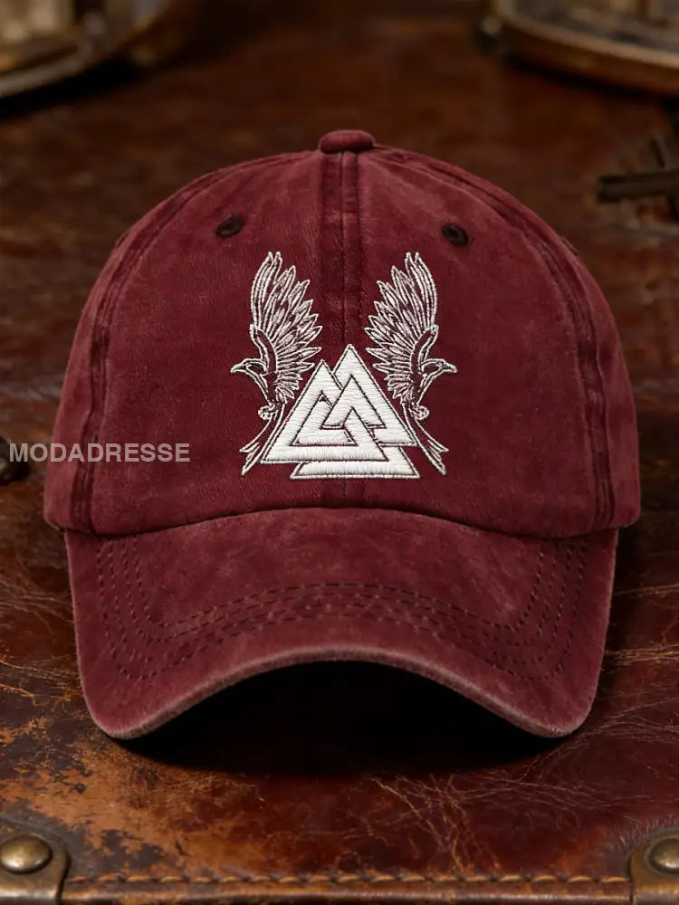 Unisex Viking Retro Utskriftshatt djupröd / S