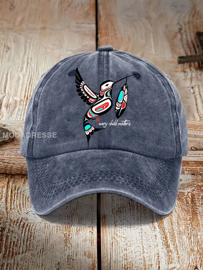 Varje barn är viktigt att skriva ut Unisex hatt Marinblå / JM