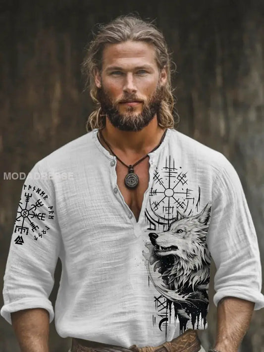 Viking bomull och linne topp vitt / S