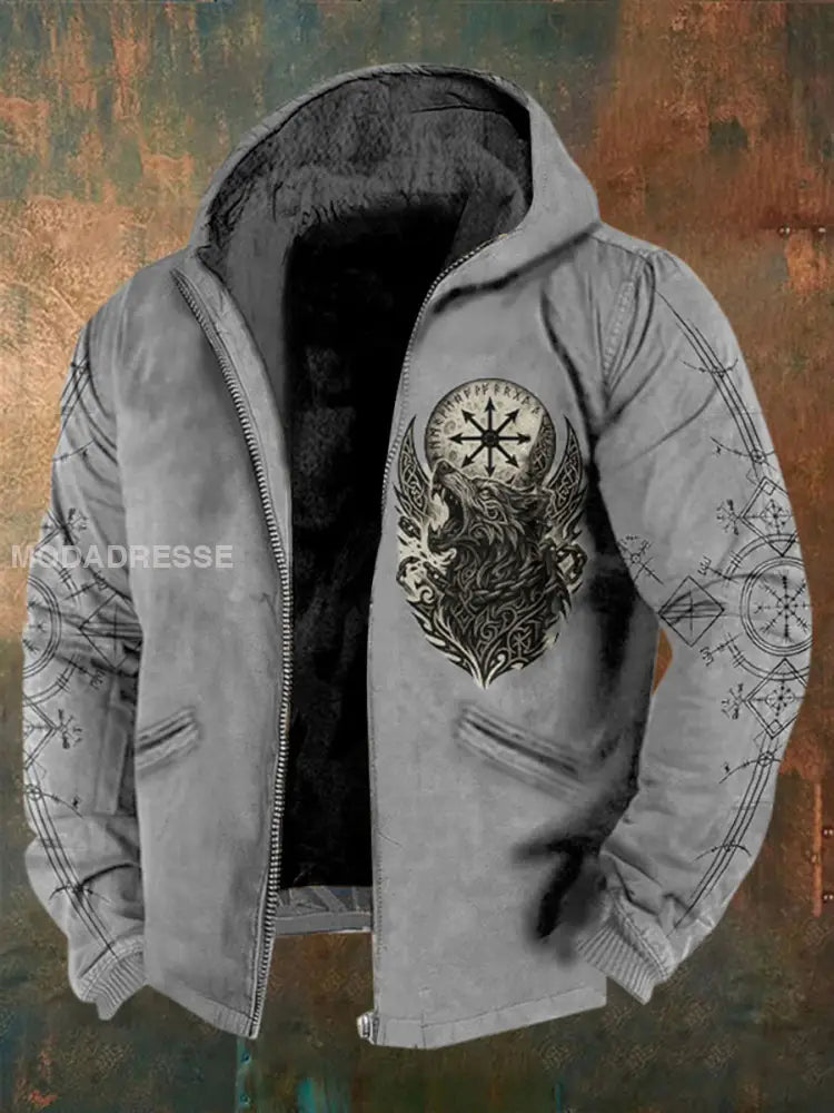 Viking fleece fodrad jacka grå / S