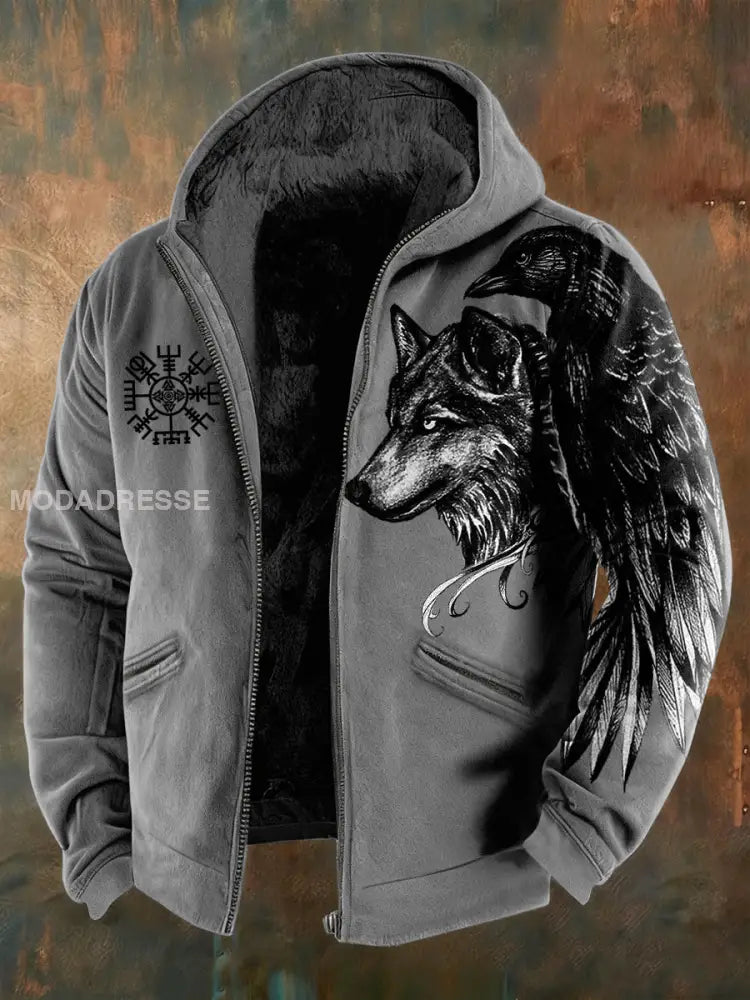 Viking fleece fodrad jacka mörk grå / S