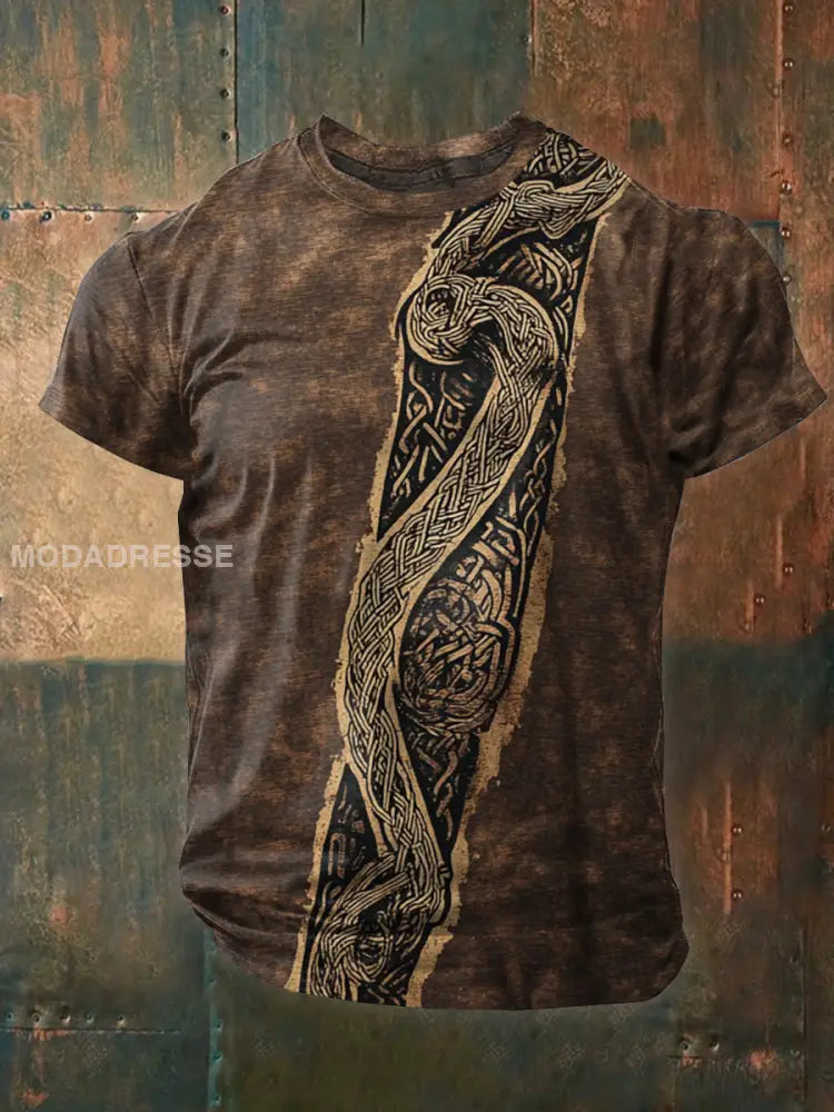 Viking Jormungandr Knop Vintage Tryck T-shirt som bild / S