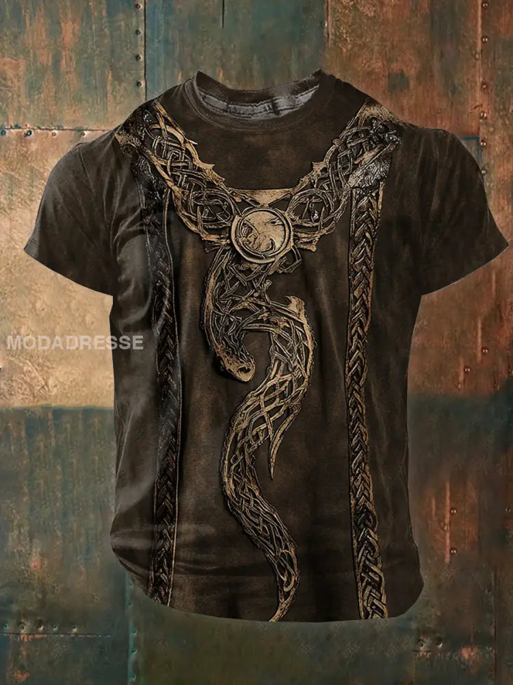 Viking Jormungandr Knop Vintage Tryck T-shirt som bild / S