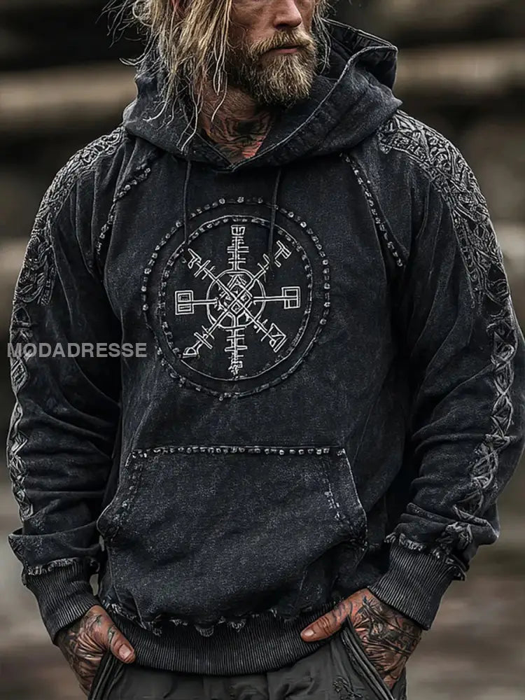 Vikingad tröja för män svart / S