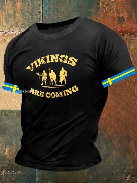 Vikingar kommer att skriva ut Vintage Mode kort ärm T-shirt S