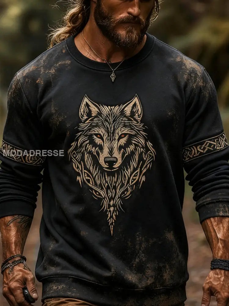 Vikingattröja för män svart / S