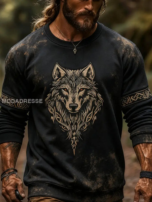 Vikingattröja för män svart / S