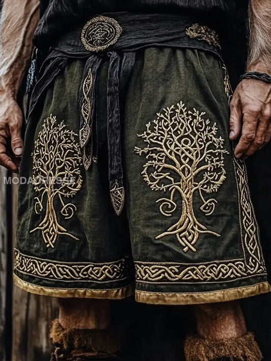 Vikingshorts för män mörk gröna / S