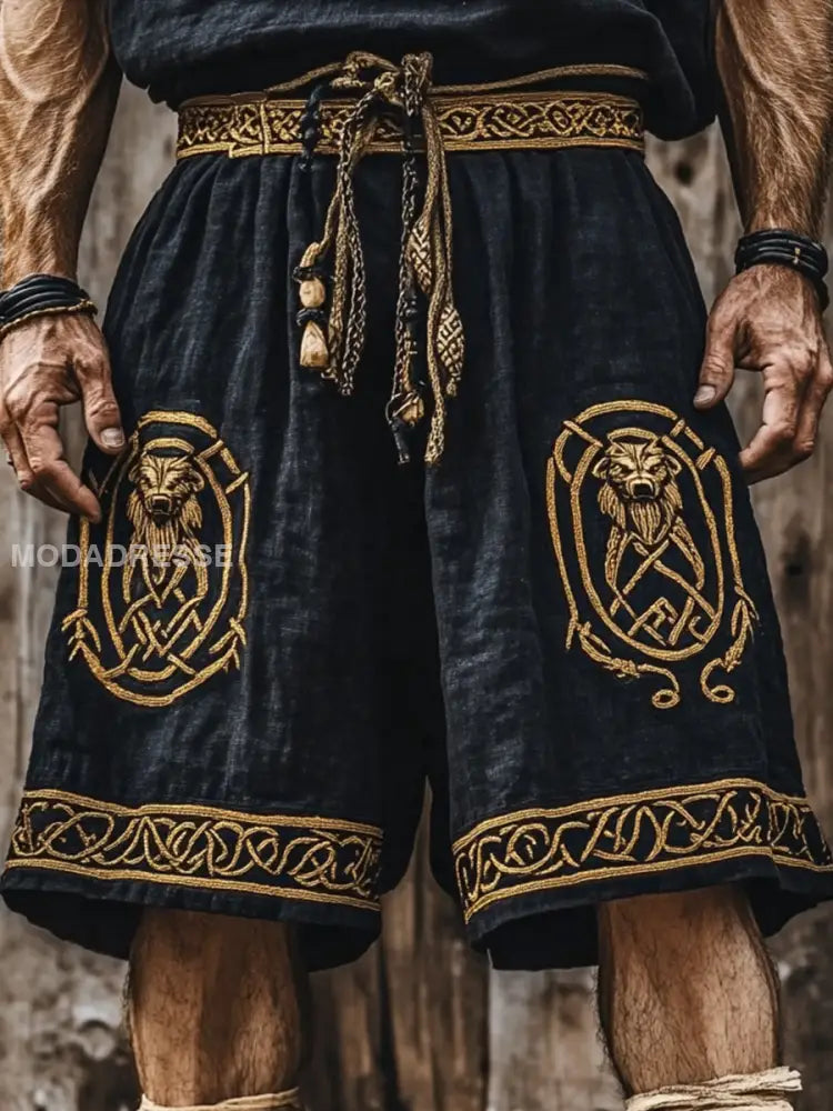 Vikingshorts för män svart / S