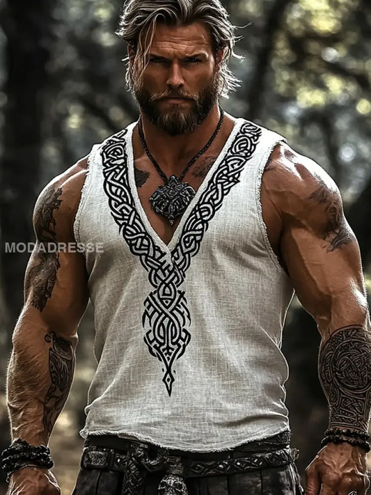 Vikingväst för män kränk vitt / S