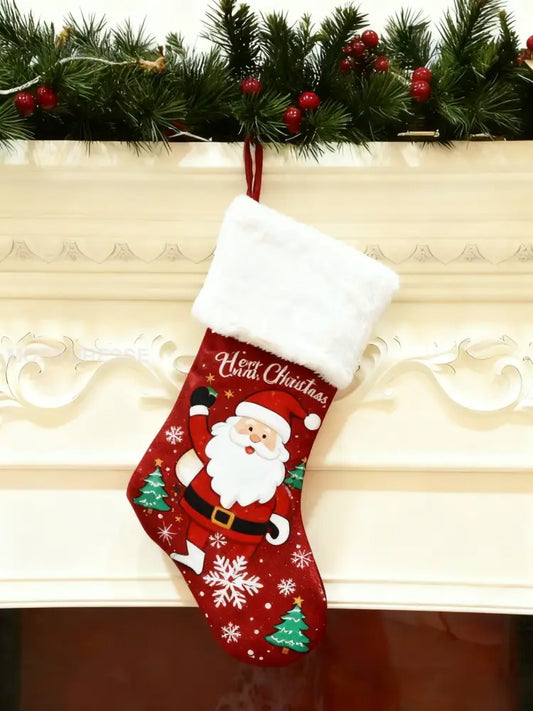 Vintage Christmas Santa Claus hängande part julgran Hem Inredning julstrumpar röd / ONE