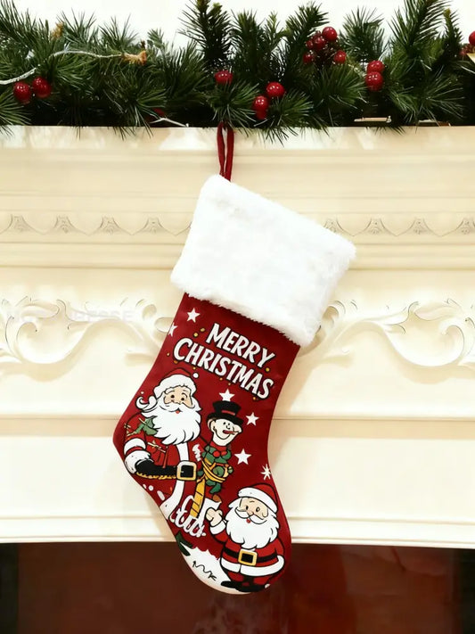 Vintage Christmas Santa Claus hängande part julgran Hem Inredning julstrumpar röd / ONE