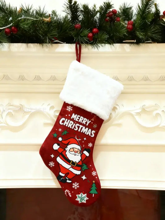 Vintage Christmas Santa Claus hängande part julgran Hem Inredning julstrumpar röd / ONE