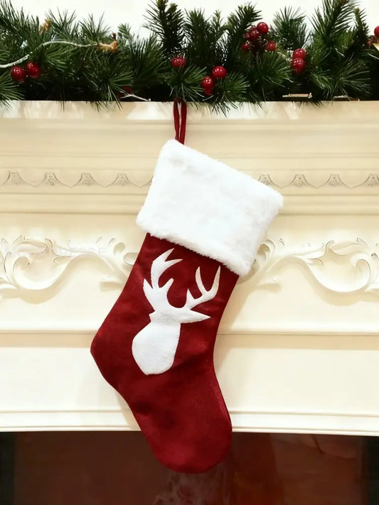 Vintage jul renar hängande part Julgran Hem Inredning julstrumpar röd / ONE