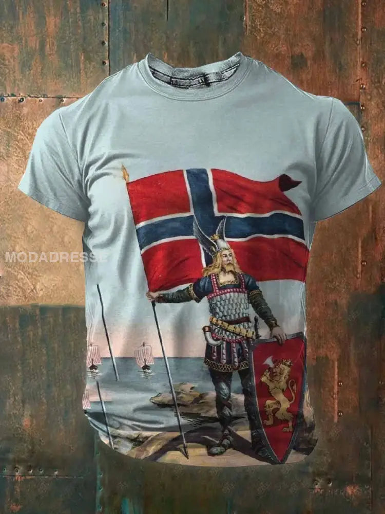 Vintage norsk militærtema T-shirt som bilete / S