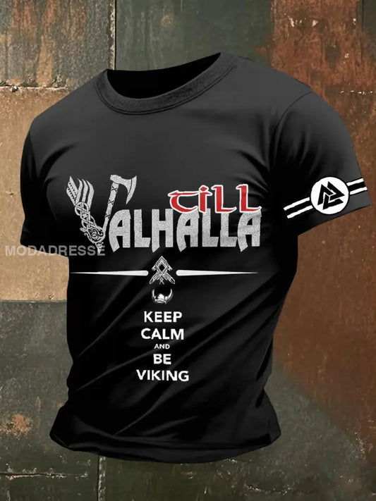 Vintage Norske Viking Valhalla Skriv ut T-Sirt som bilete / S