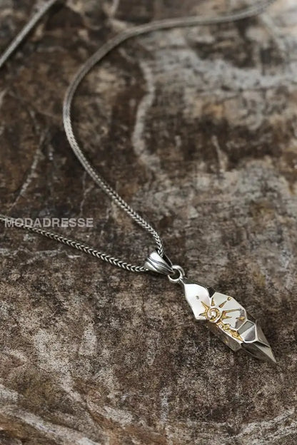 Vintage önskemål sten halsbandet Silver.