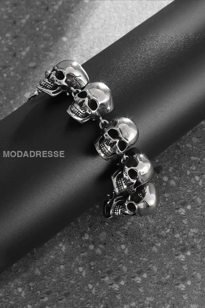 Vintage Personaliserade Skull armband silver. / JM