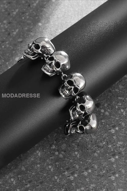 Vintage Personaliserade Skull armband silver. / JM
