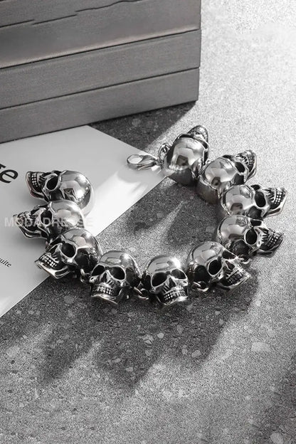 Vintage Personaliserade Skull armband silver. / JM
